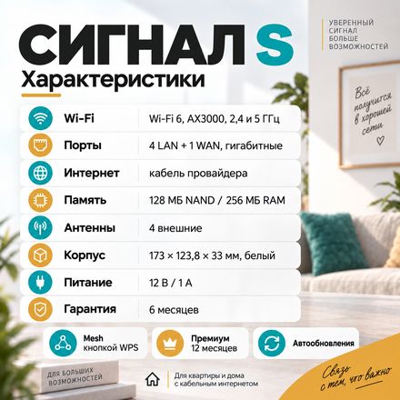 СИГНАЛ S — характеристики