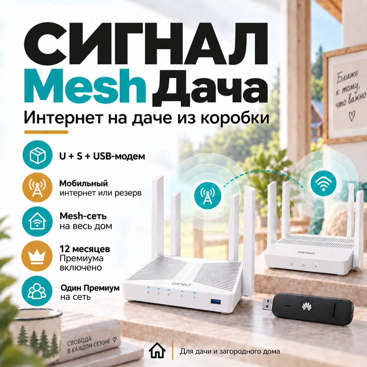 СИГНАЛ Mesh Дача — главный слайд