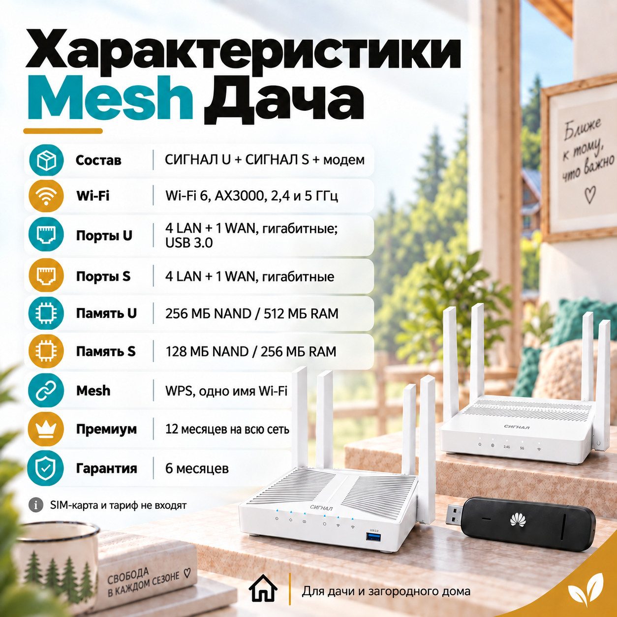 СИГНАЛ Mesh Дача — характеристики