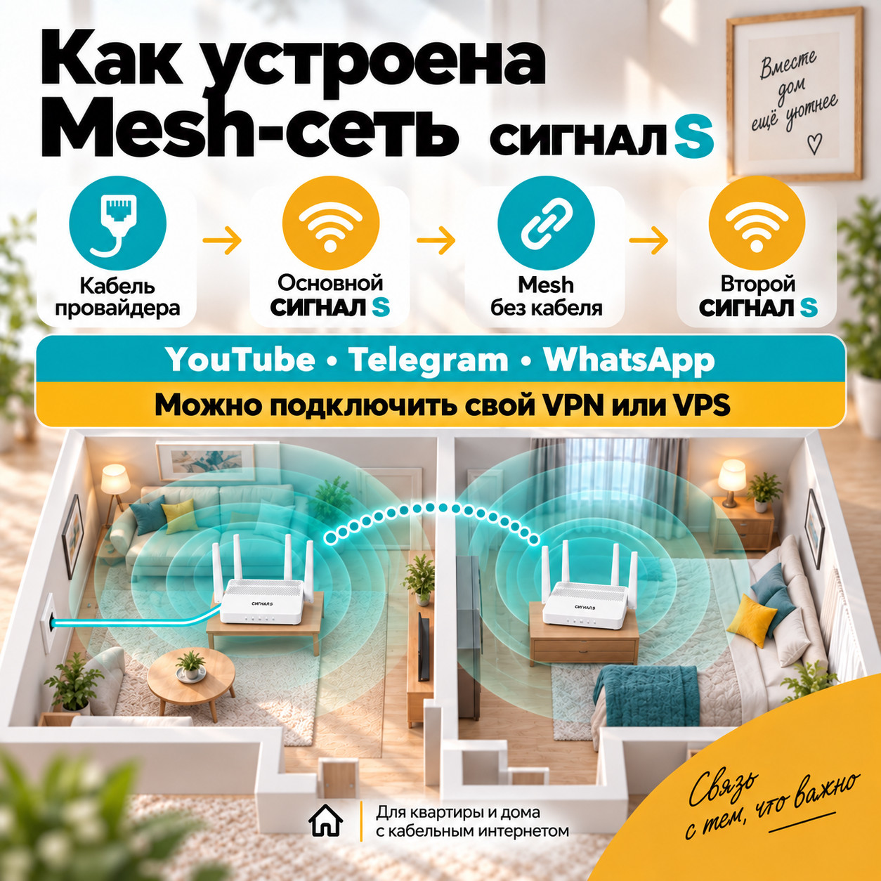 СИГНАЛ Mesh Дом — схема подключения