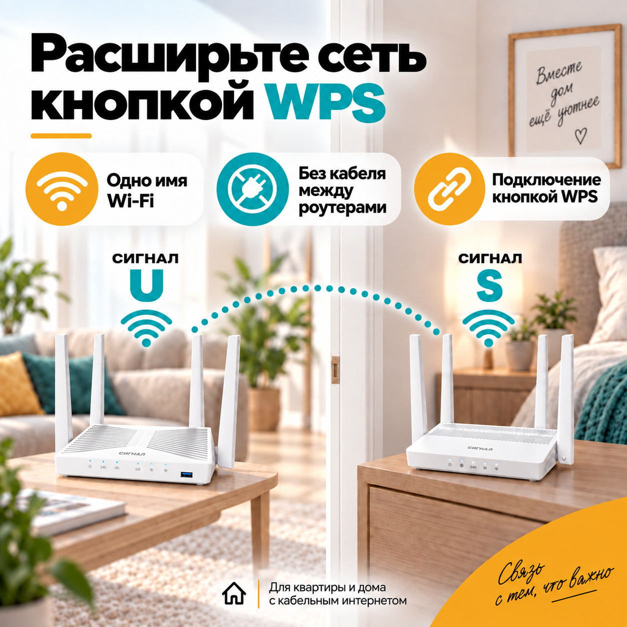 СИГНАЛ U — второй роутер кнопкой wps