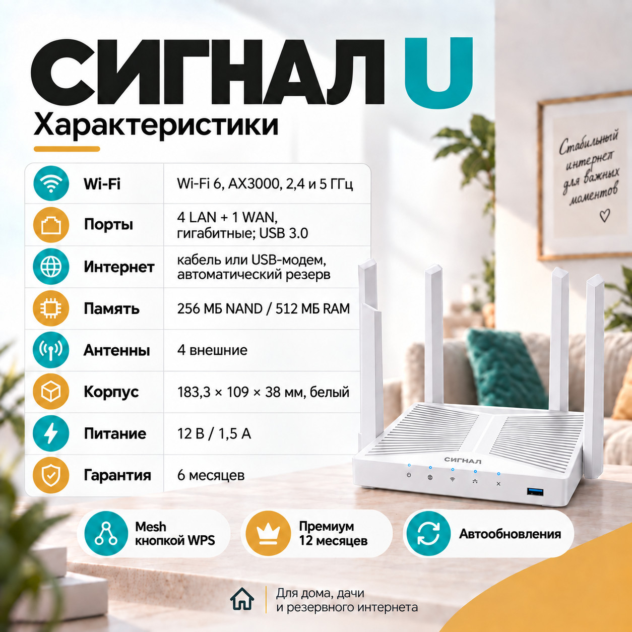 СИГНАЛ U — характеристики